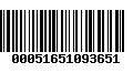 Código de Barras 00051651093651