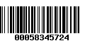 Código de Barras 00058345724