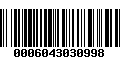 Código de Barras 0006043030998