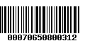 Código de Barras 00070650800312