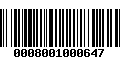 Código de Barras 0008001000647