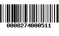 Código de Barras 0008274000511