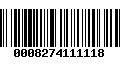 Código de Barras 0008274111118