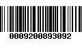 Código de Barras 0009200893092