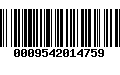 Código de Barras 0009542014759