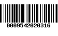 Código de Barras 0009542020316