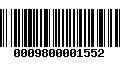 Código de Barras 0009800001552