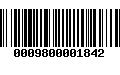 Código de Barras 0009800001842