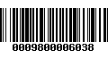 Código de Barras 0009800006038