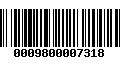 Código de Barras 0009800007318