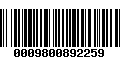 Código de Barras 0009800892259