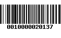 Código de Barras 0010000020137