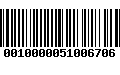 Código de Barras 0010000051006706