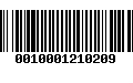 Código de Barras 0010001210209