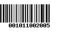 Código de Barras 001011002005