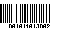 Código de Barras 001011013002