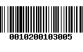 Código de Barras 0010200103005