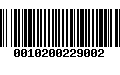 Código de Barras 0010200229002