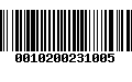 Código de Barras 0010200231005