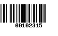 Código de Barras 00102315