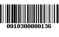 Código de Barras 0010300000136