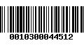 Código de Barras 0010300044512