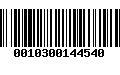 Código de Barras 0010300144540