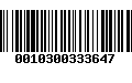 Código de Barras 0010300333647