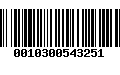 Código de Barras 0010300543251