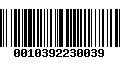 Código de Barras 0010392230039