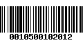 Código de Barras 0010500102012