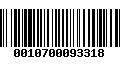 Código de Barras 0010700093318