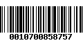 Código de Barras 0010700858757