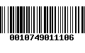 Código de Barras 0010749011106