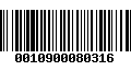 Código de Barras 0010900080316