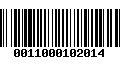 Código de Barras 0011000102014