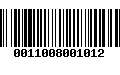 Código de Barras 0011008001012