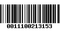 Código de Barras 0011100213153