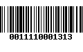 Código de Barras 0011110001313