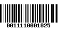 Código de Barras 0011110001825