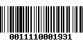 Código de Barras 0011110001931