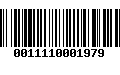 Código de Barras 0011110001979