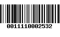 Código de Barras 0011110002532