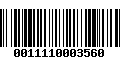 Código de Barras 0011110003560