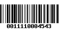 Código de Barras 0011110004543