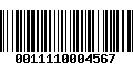 Código de Barras 0011110004567