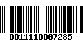 Código de Barras 0011110007285