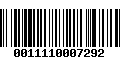 Código de Barras 0011110007292