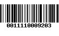 Código de Barras 0011110009203