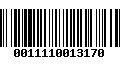 Código de Barras 0011110013170